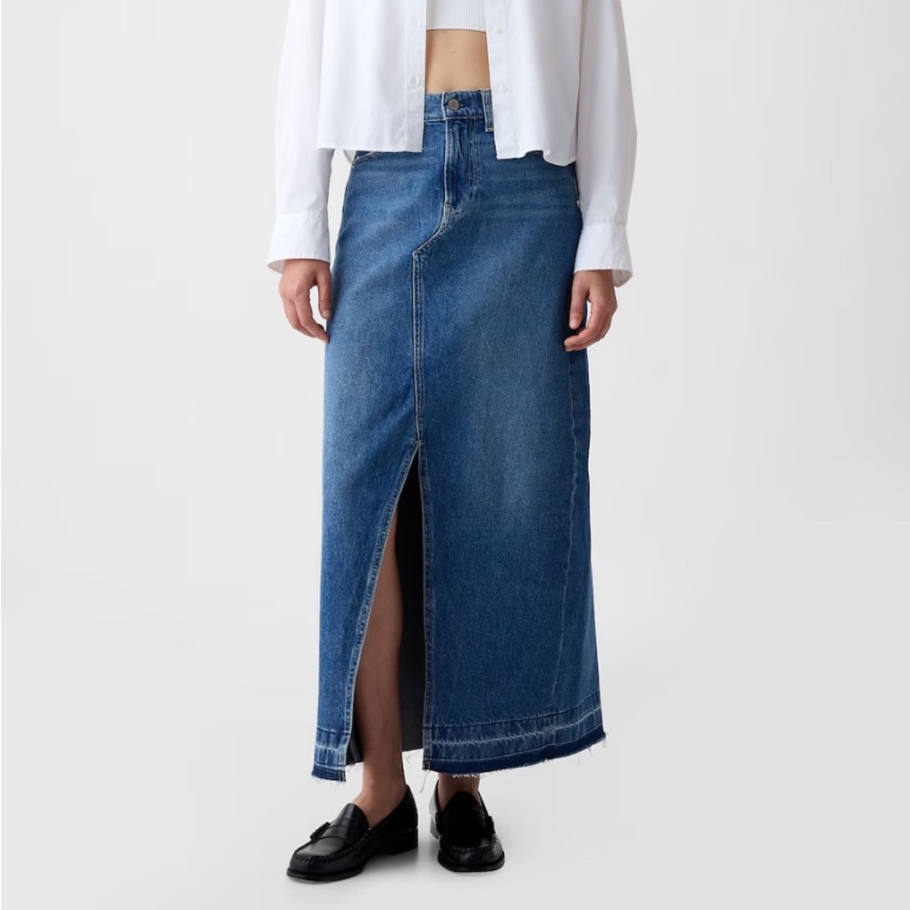 GAP Denim Maxi Skirt made with Washwell, Good condition, Sz 34